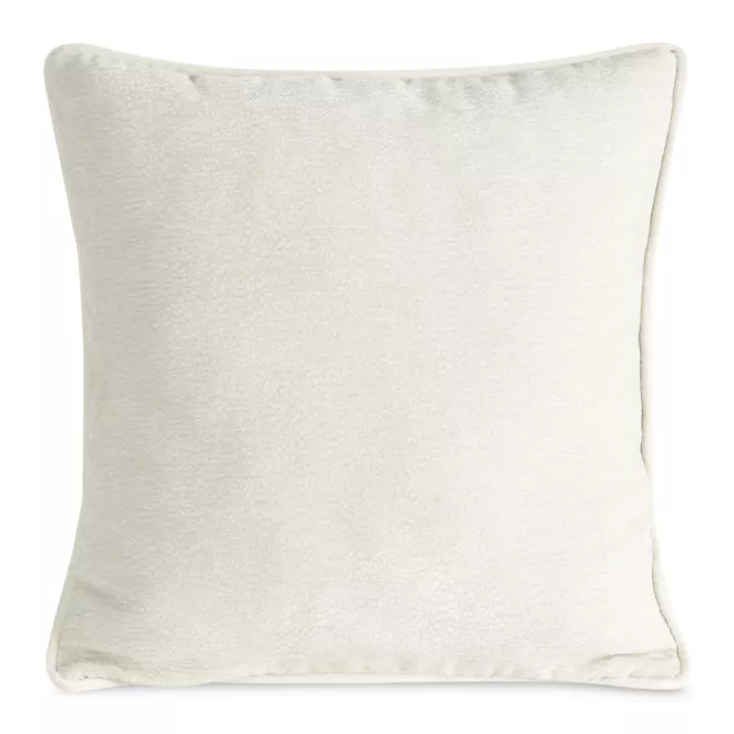 Poszewka na poduszkę 45x45 cm beżowa z szenilowej tkaniny z wypustką na brzegach KLARA 04