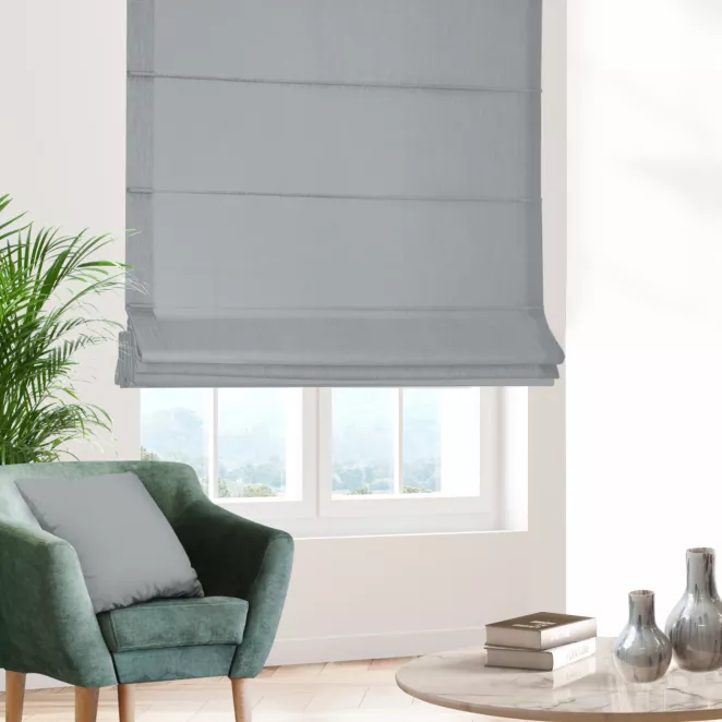 Roleta rzymska stalowa z miękkiej tkaniny w drobny wzór jodełkowy