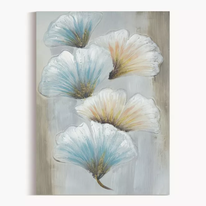 Obraz GINKO 2 ręcznie malowany na płótnie liście miłorzębu