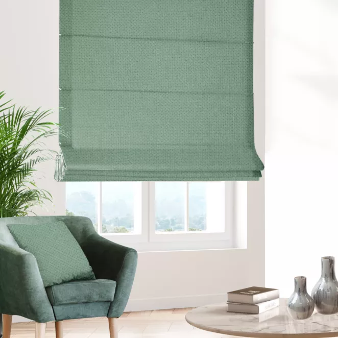 Roleta rzymska DORA - HIT jasnoturkusowa z miękkiej tkaniny o welurowej strukturze