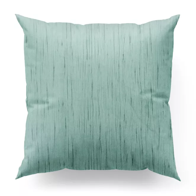 Poszewka szyta morska z tkaniny welwetowej w pionowe prążki, wykończona obciążnikiem