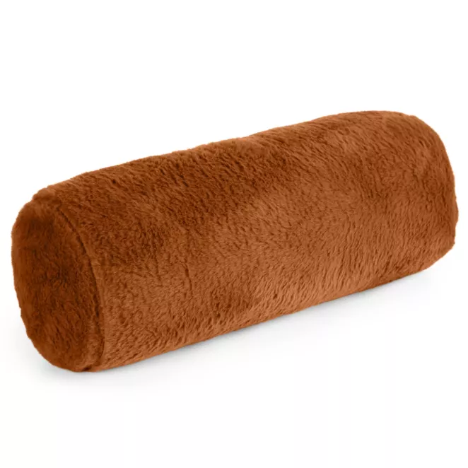 Poduszka wałek 15x45 cm ceglasta z miękkiej futrzanej tkaniny  NINA