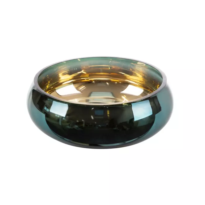 Misa ze szkła artystycznego turkusowo-złota