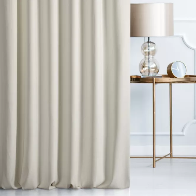 Zasłona szyta na taśmie 5 cm VISCAYA kremowa z melanżowej i miłej w dotyku tkaniny Italissima