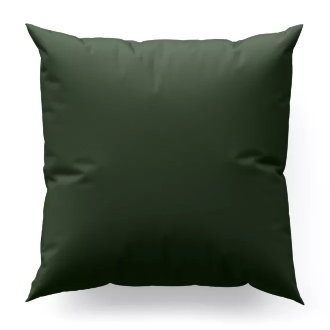 Poszewka szyta ciemnozielona z gładkiej tkaniny zaciemniającej typu dimout