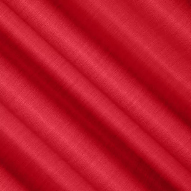 L156/21 Zasłona szyta na taśmie 5 cm czerwona z miękkiej tkaniny o naturalnym splocie w stylu ekologicznym