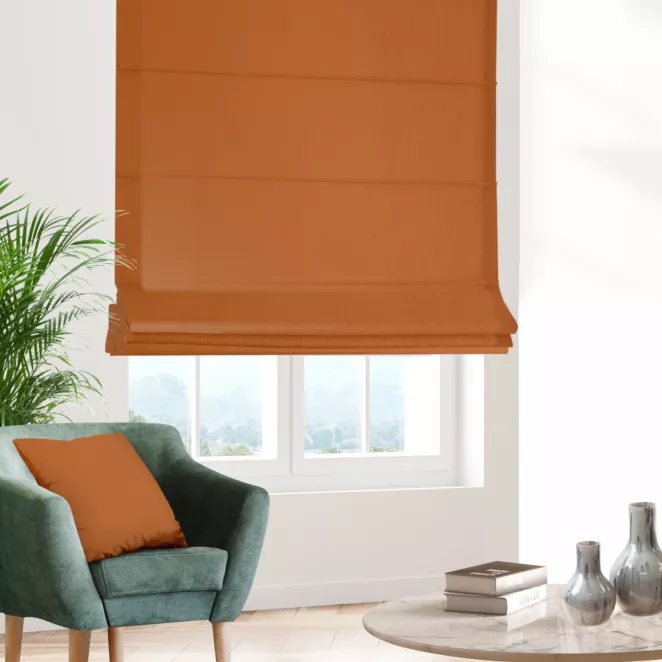 Roleta rzymska ruda z miękkiej tkaniny welwetowej