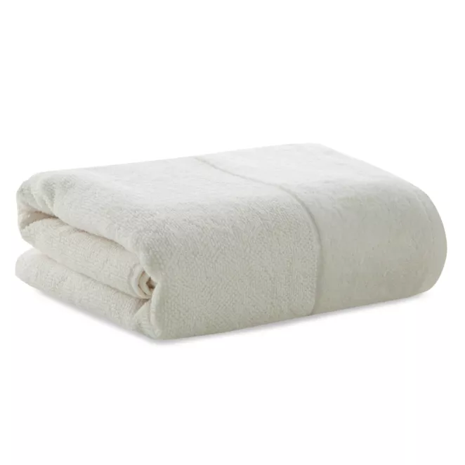 Ręcznik kąpielowy 70x140 cm bawełniany kolor kremowy zdobiony welwetową bordiurą  500 g/m2 FERO