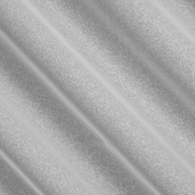 L131/8 Firana szyta na taśmie 5 cm srebrna z gładkiej perłowej etaminy o naturalnym splocie, wykończona obciążnikiem