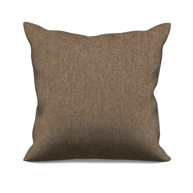 Poszewka szyta jasnobrązowa miękka, szenilowa tkanina o wyraźnym splocie i delikatnym połysku