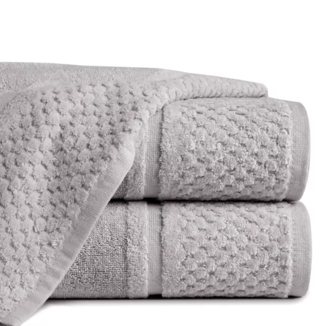 Ręcznik kąpielowy 70x140 cm bawełniany kolor stalowy z efektowną bordiurą 550 g/m2 IBIZA