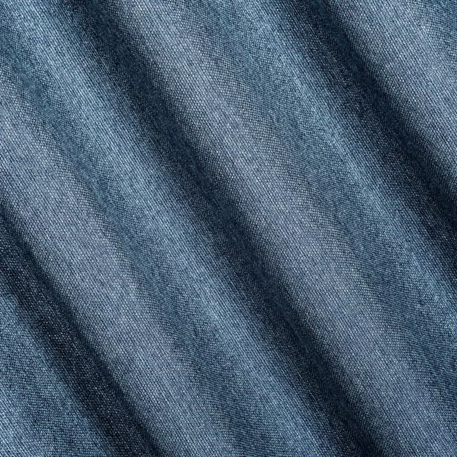 L113/11 Zasłona szyta na taśmie 5 cm granatowa z tkaniny z dodatkiem połyskującej nici, z widocznym ozdobnym splotem