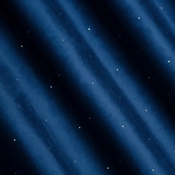 M173/3 Zasłona szyta na taśmie 5 cm granatowa z miękkiej, welwetowej tkaniny z błyszczącą cyrkonią Italissima Eva Minge