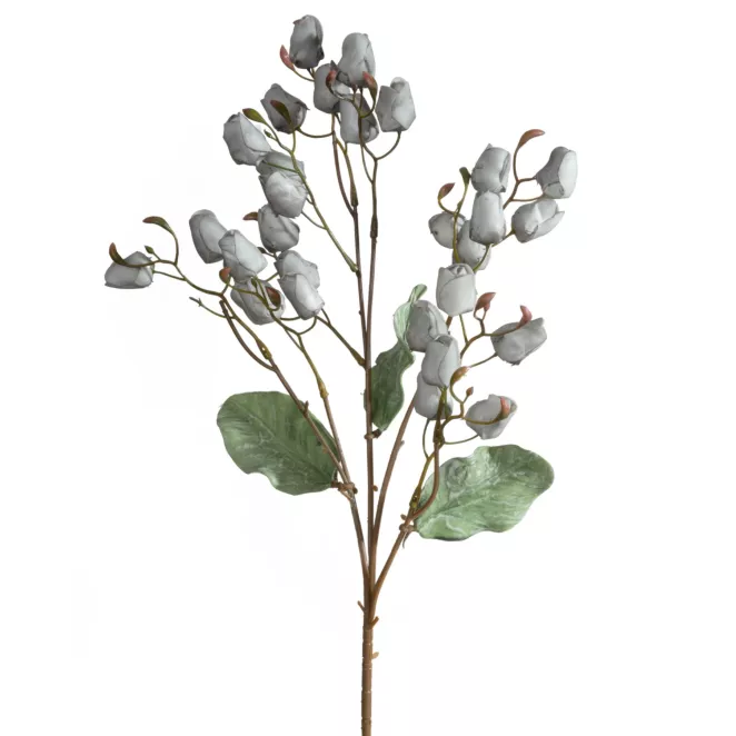 Kwiat sztuczny popielaty z plastycznej pianki foamiran 75 cm