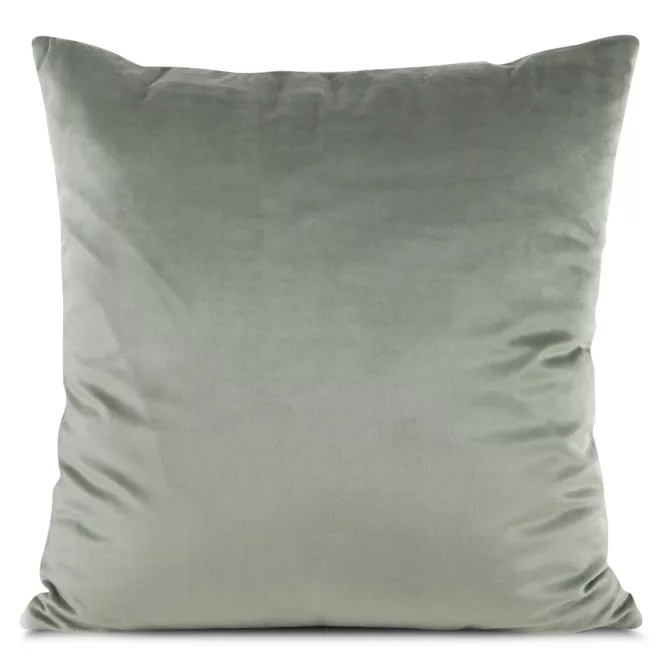 Poszewka na poduszkę 45x45 cm welwetowa, gładka oliwkowa o delikatnym połysku GAJA 1