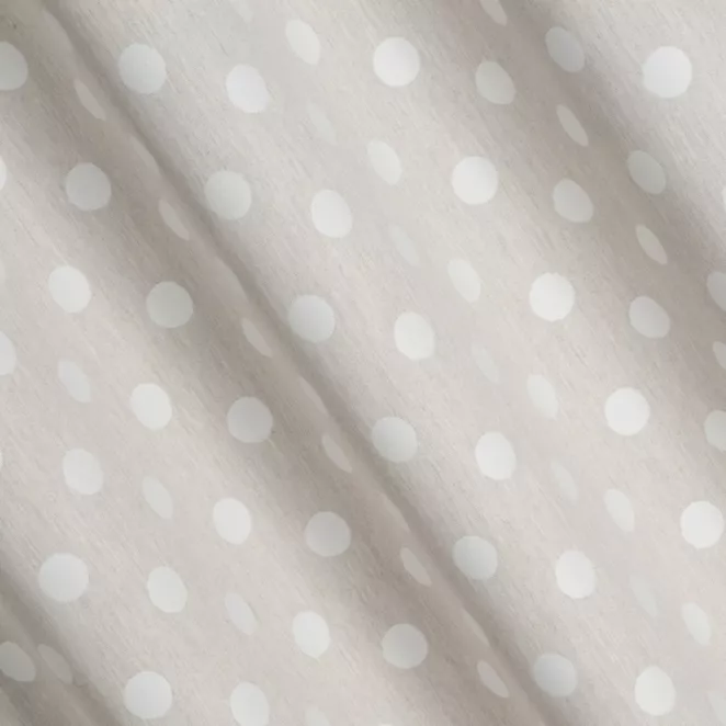 H204/10 Zasłona szyta na taśmie 5 cm kremowo beżowa dwustronna, z wzorem w grochy