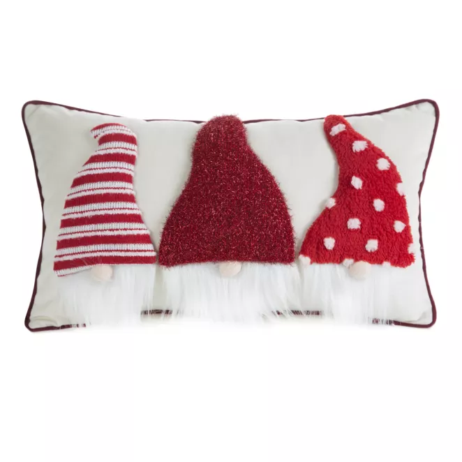 Poszewka na poduszkę świąteczna 30x50 cm zdobiona aplikacją skrzatów 3D