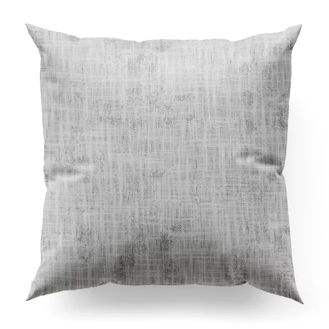 Poszewka szyta naturalno srebrzysta z tkaniny o naturalnym splocie, zdobiona błyszczcącym nadrukiem Italissima Eva Minge