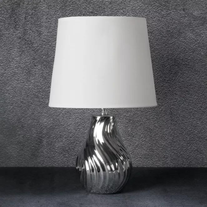 Lampka ceramiczna dekoracyjna REINA zdobiona wytłaczanym wzorem