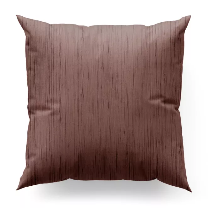 Poszewka szyta wrzosowa z tkaniny welwetowej w pionowe prążki, wykończona obciążnikiem