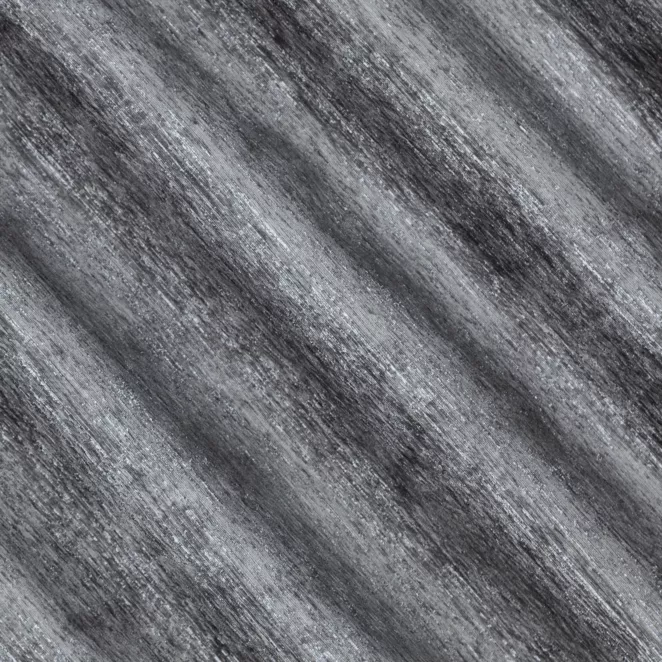 E29/5 Zasłona szyta na taśmie 5 cm grafitowo srebrna z miękkiej, szenilowej tkaniny w prążki Italissima Eva Minge