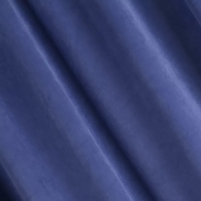 P206/28 Zasłona szyta na taśmie 5 cm ENYA niebieska z miękkiej półmatowej tkaniny welwetowej