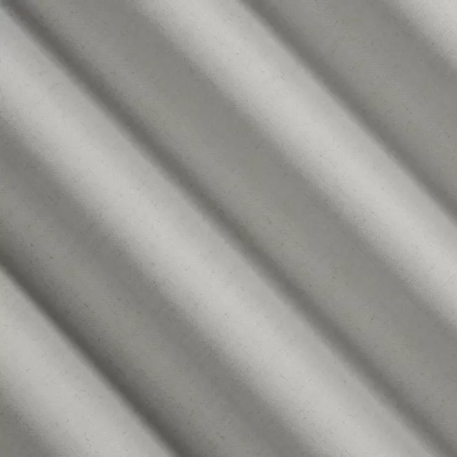 R212/2 Zasłona szyta na taśmie 5 cm srebrna z tkaniny blackout zaciemniającej w 100% o naturalnej strukturze