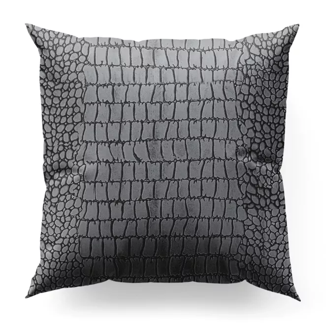 Poszewka szyta SAFARI grafitowa z miękkiej welwetowej tkaniny w wytłaczany wzór