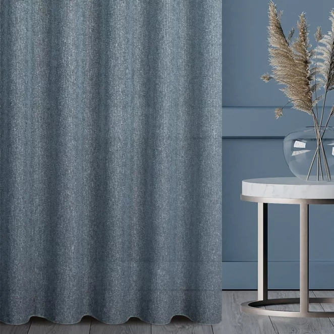 Zasłona niebieska z efektem melanżu z siateczki 140x250 cm przelotka - PALERMO 2 - Terra Collection