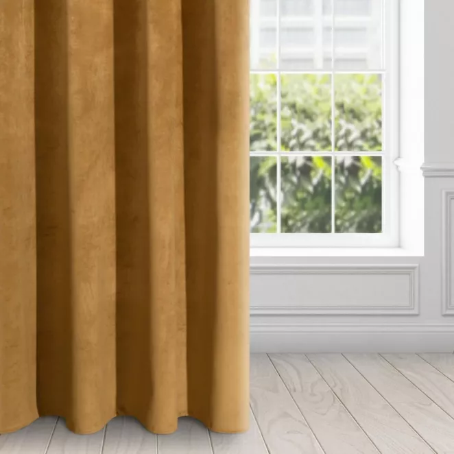 Zasłona miodowa z ekskluzywnego aksamitnego welwetu 290 g/m2 140x250 cm 10 szt. przelotek - VILLA