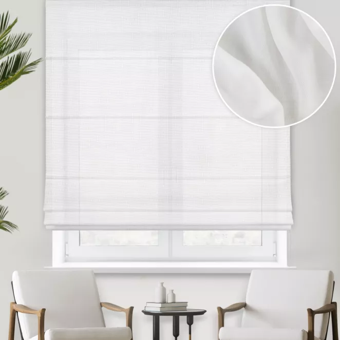 Roleta rzymska LUMIERE naturalna Z MATOWEJ, MIĘKKIEJ TKANINY O GĘSTYM SPLOCIE