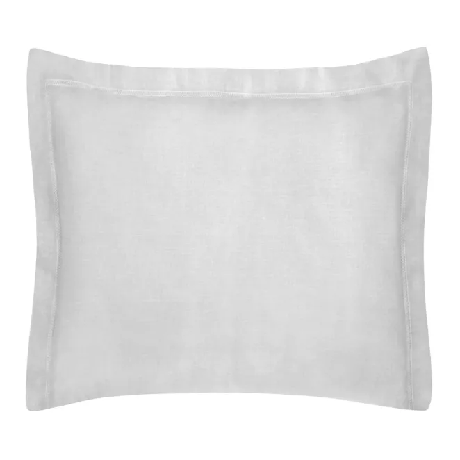 Poszewka na poduszkę 70x80 cm bawełniana jasnoszara z satynowym połyskiem i ozdobną kantą NOVA COLOUR