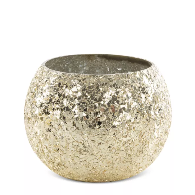 Świecznik MELIA ze szkła artystycznego z efektem popękanego szkła