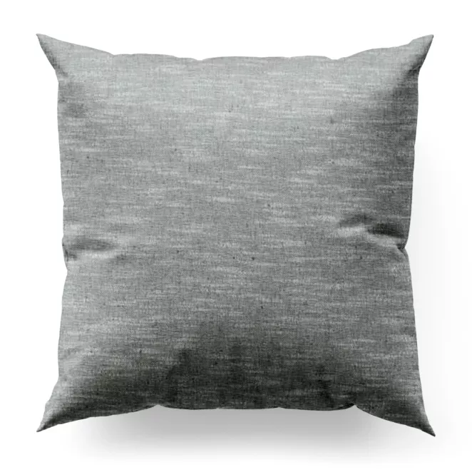 Poszewka szyta popielata z matowej luźnotkanej tkaniny z efektem melanżu, wykończona obciążnikiem