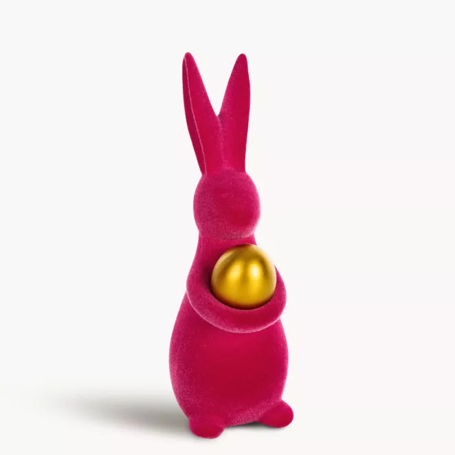 Wielkanocna figurka w kształcie zajączka o strukturalnym meszkowym wykończeniu