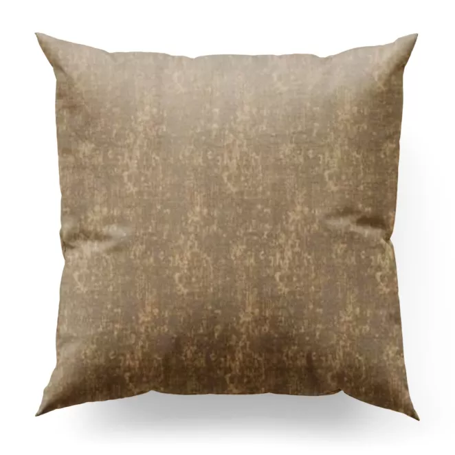 Poszewka szyta MALLORCA beżowo złocista z miękkiej tkaniny szenilowej przetykanej błyszczącą nicią