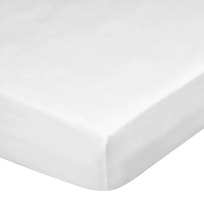 Prześcieradło z gumką 140x200 cm z satyny bawełnianej kolor biały 125 g/m2 DINA Diva Line