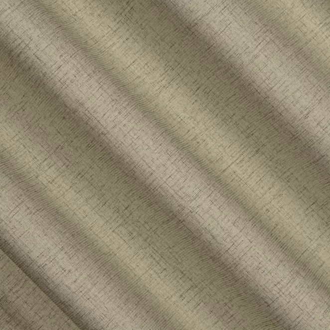 M213/4 Zasłona szyta na taśmie 5 cm ciemnokremowa z tkaniny w stylu eko o naturalnym splocie