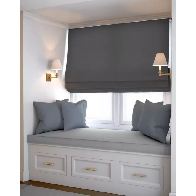 Roleta rzymska stalowa z gładkiej tkaniny typu dimout