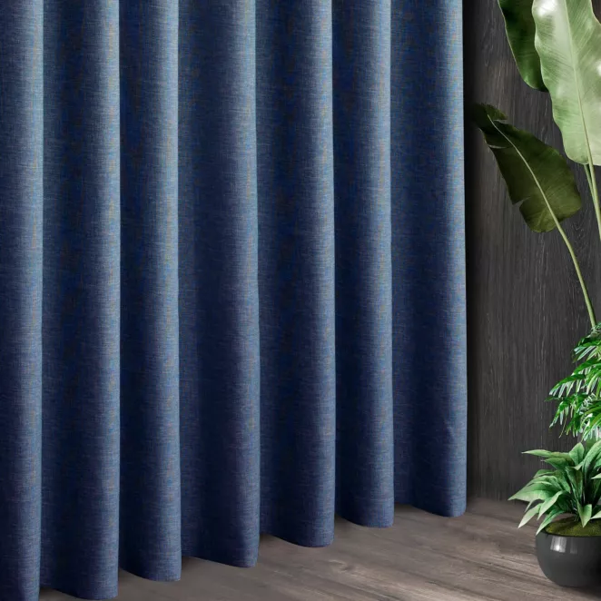 Tkanina zasłonowa zaciemniająca typu blackout, z ozdobnym splotem, z efektem melanżu