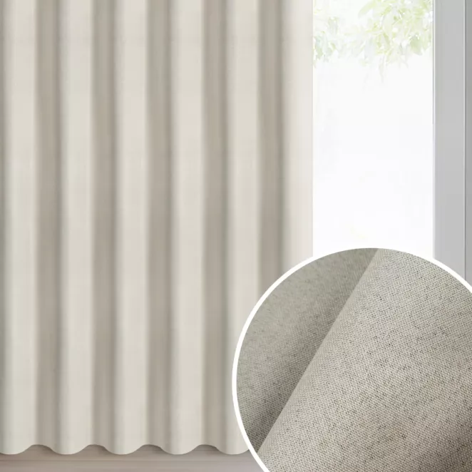 Zasłona ciemnokremowa 100% zaciemniająca blackout 140x270 cm taśma - CARLY