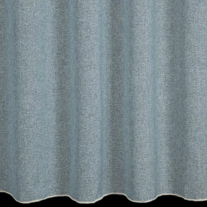E24/3 Zasłona szyta na taśmie 5 cm błękitna z tkaniny o strukturze siatki z efektem melanżu