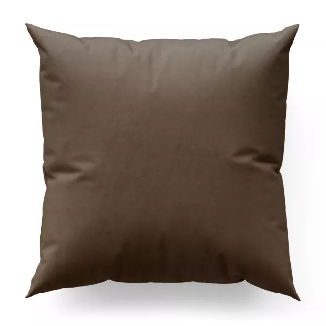 Poszewka szyta jasnobrązowa z miękkiej półmatowej tkaniny welwetowej