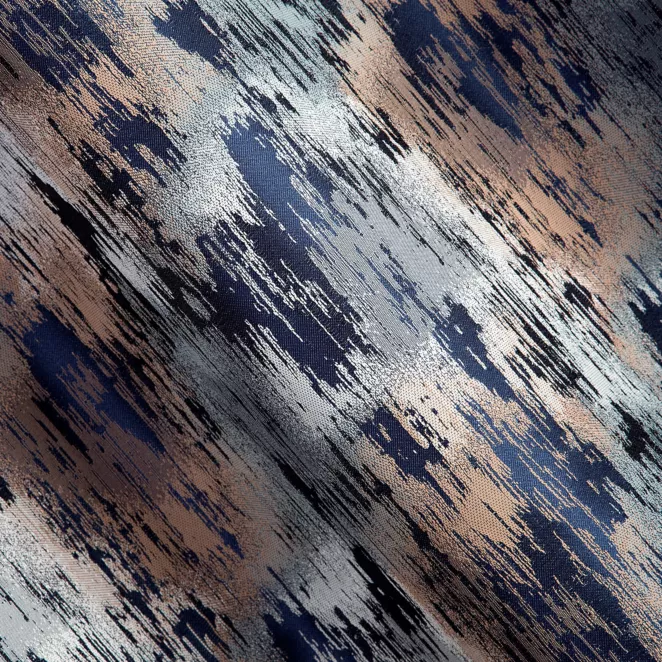 P235/7 Zasłona szyta na taśmie 5 cm MILLIE granatowa TKANINA STRUKTURALNA