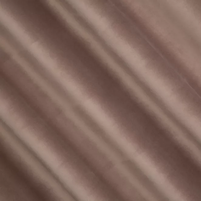 E109/1 Zasłona szyta na taśmie 5 cm jasnobrązowa z gładkiego, matowego welwetu