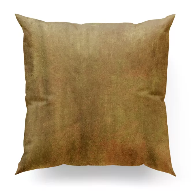 Poszewka szyta oliwkowo miedziana z welwetowej, miękkiej tkaniny, z połyskującym nadrukiem
