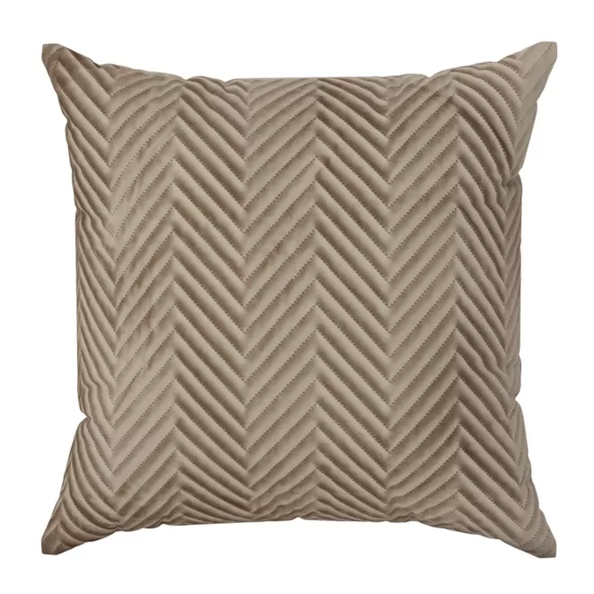 Poszewka na poduszkę 45x45 cm welwetowa, brązowa pikowana w jodełkę metodą hot press SOFIA Eurofirany Premium