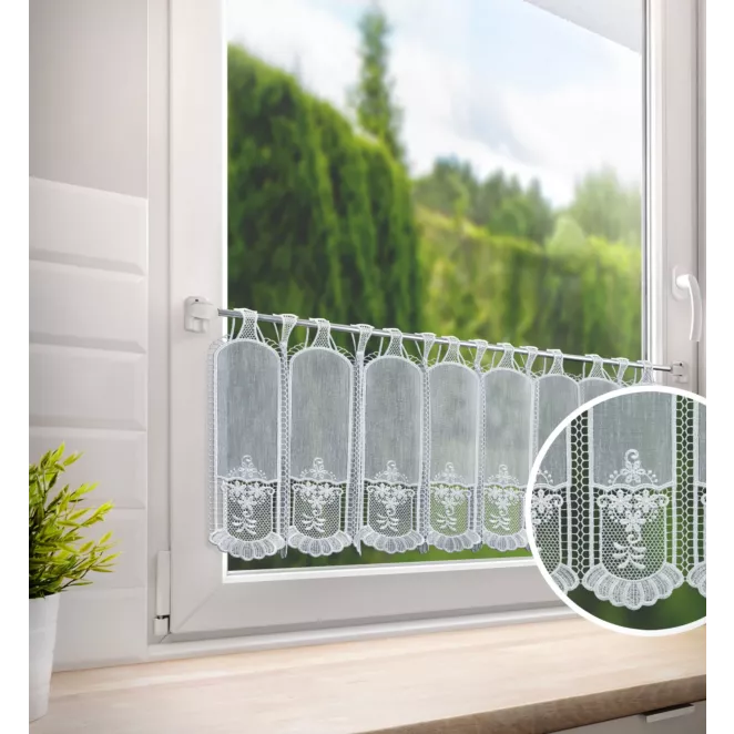 Tkanina firanowa zazdrostka z grubszej etaminy z haftem