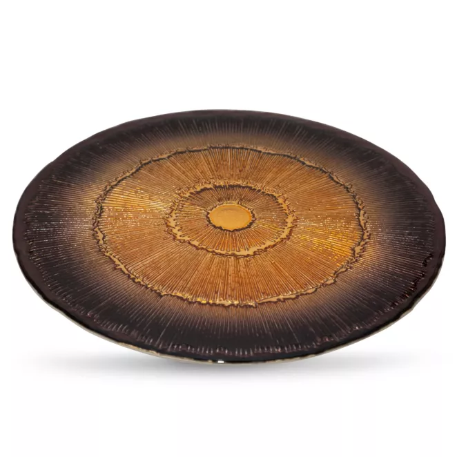 Patera dekoracyjna BONITA ze szkła artystycznego w  okrągłe wzory