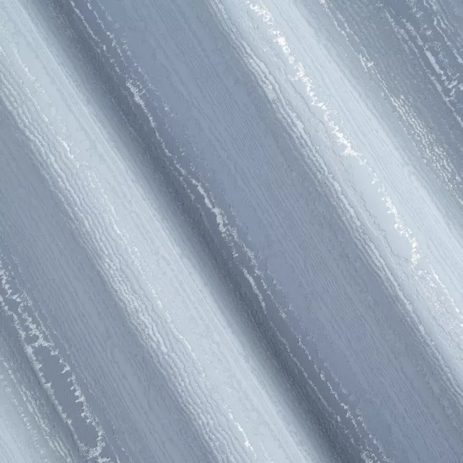 L34/1 Zasłona szyta na taśmie 5 cm BECKY niebieska w nieregularny marmurkowy wzór z lekkim połyskiem